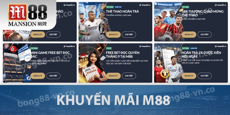 M88 - Thỏa Sức Đam Mê Trên Nền Tảng Cá Cược Uy Tín 2025 2 Khuyến mãi đăng ký M88